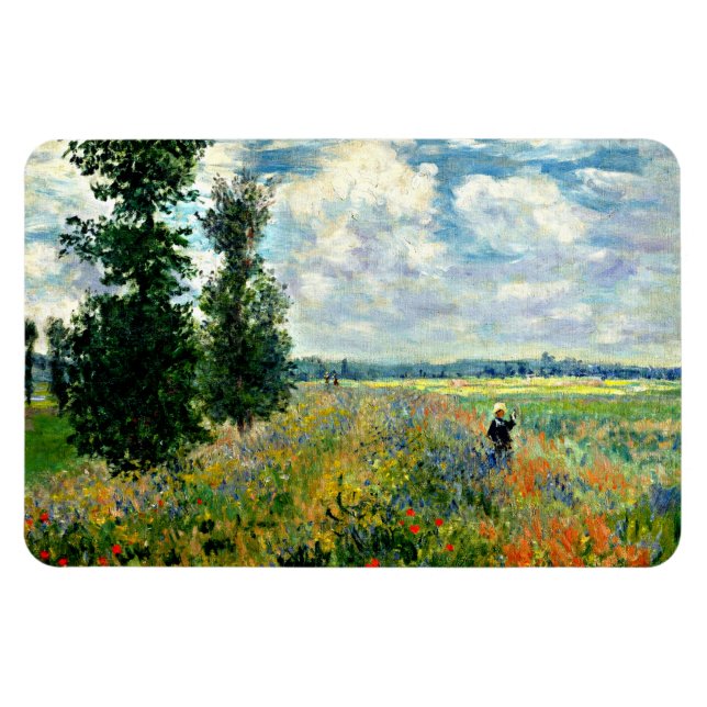 Ímã Monet - Poppy Field, Argenteuil, Impressionismo Ar (Horizontal)