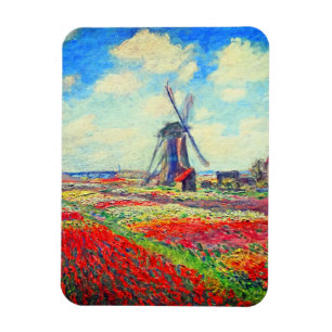 Ímã Monet Tulips Windmill