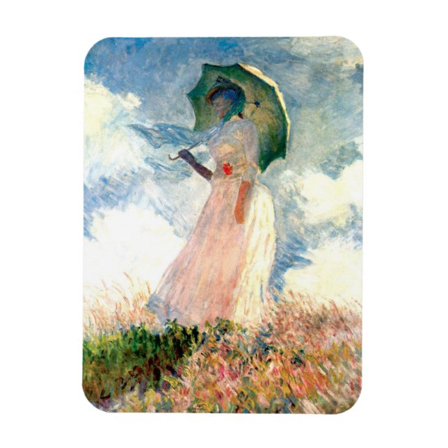 Ímã Monet Woman com Parasol à esquerda (Vertical)
