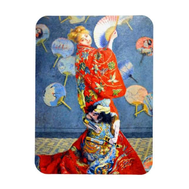 Ímã Monet Woman em Figurino Japonês (Vertical)