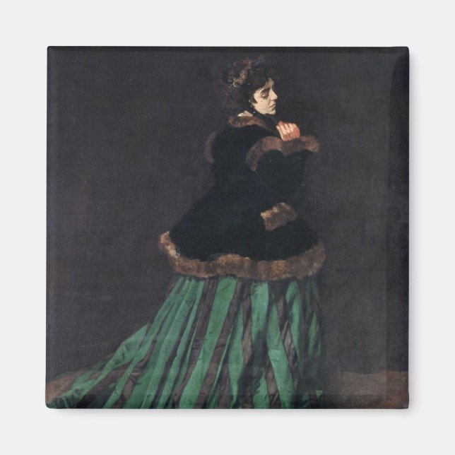 Imã Monet Woman em Vestido Verde (Frente)