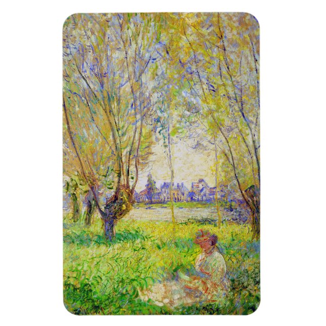 Ímã Monet Woman Sentada Sob A Bela Arte Selvagem (Vertical)