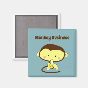 Imã Monkey Business Engraçado Cartoon Monkey Design