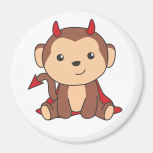 Imã Monkey Halloween Cute Devil Kids Witume