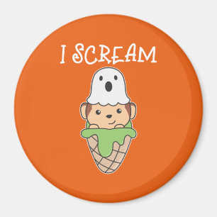 Imã Monkey Halloween Ghost I Gritar Ice Pun