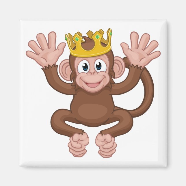 Imã Monkey King Crown Cartoon Animal Mascot Onda (Frente)