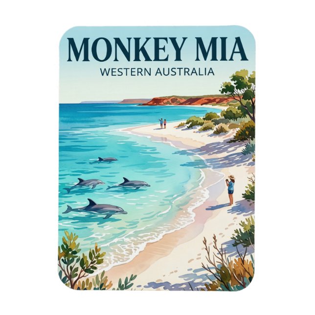 Ímã Monkey Mia Austrália (Vertical)