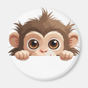 Imã Monkey Peeking Bonito Adorável Cartografia De Anim