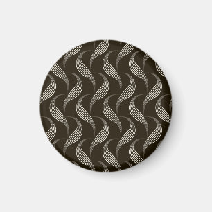 Imã Monocromo Vintage: Ornamento Geométrico Sem Costur