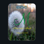 Ímã Monograma 3d de Dandelion<br><div class="desc">Dandelion 3d Monograma Dê uma olhada neste Monograma 3d trazido por ©nuptial.</div>