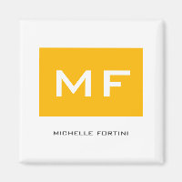 Monograma Atrativo Amarelo Branco Seu Nome