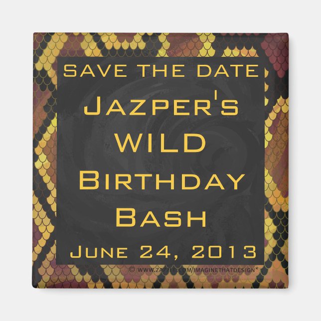 Imã Monograma Cobra castanho e Impressão Dourado (Frente)