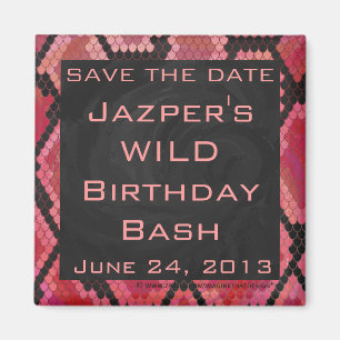 Imã Monograma Cobra preto e Impressão vermelho