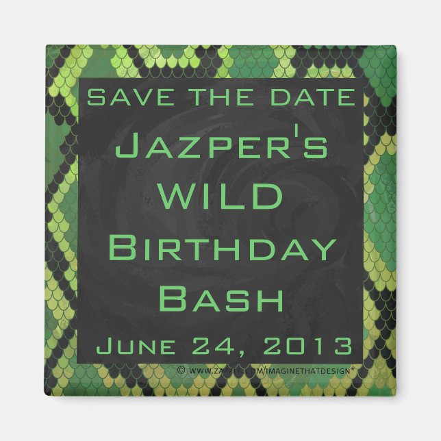 Imã Monograma Cobra Verde e Preto (Frente)