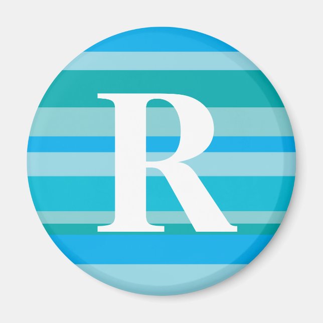 Imã Monograma com Fundo Colorido - R (Frente)