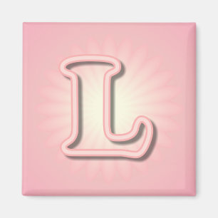 Imã Monograma cor-de-rosa L