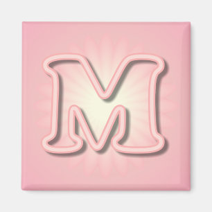 Imã Monograma cor-de-rosa M