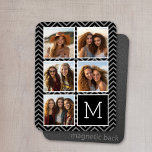 Ímã Monograma de Colagem de Fotos do Instagram Branco<br><div class="desc">O plano de fundo inclui um padrão de canal opcional - Use cinco fotos quadradas para criar um presente exclusivo e pessoal. Ou você pode ficar com o filhote hipster e fazer uma moda. Se precisar ajustar as fotos,  clique na ferramenta personalizar para fazer alterações.</div>