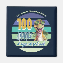 Imã Monograma de Dinossauro de 100 Dias de Escola