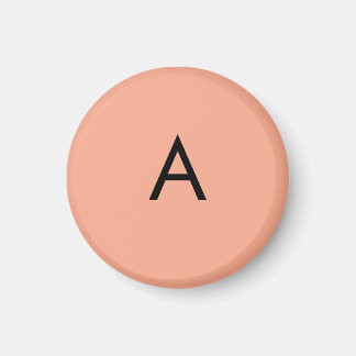 Imã Monograma de Letra Personalizada Rosa Bege