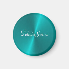 Imã Monograma de metal falso brilhante azul