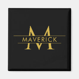 Imã Monograma de Nome Personalizado Elegante Decorativ
