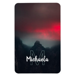 Ímã Monograma de nuvens, neblina e montanhas