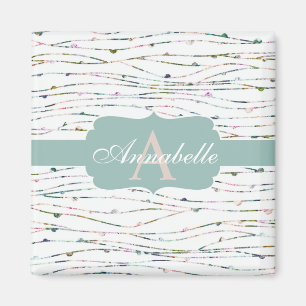 Imã Monograma do chique da casa de campo dos ramos do