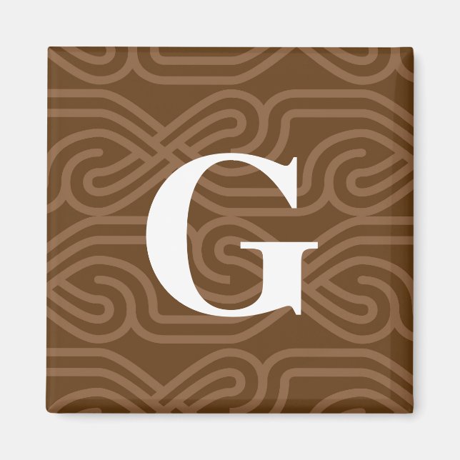 Imã Monograma do ornamentado - Letra G (Frente)