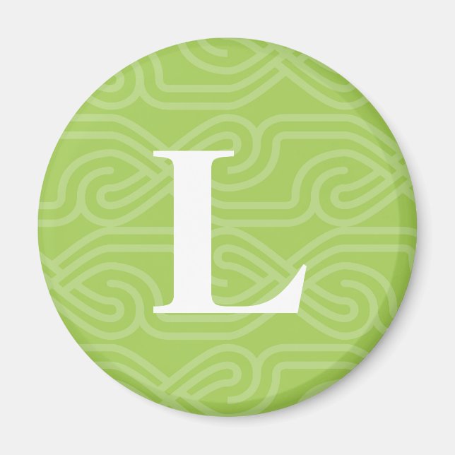 Imã Monograma do ornamentado - Letra L (Frente)