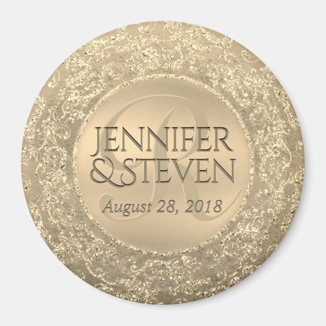 Imã Monograma Dourado Selo (Frente)