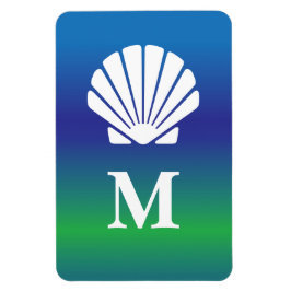 Ímã Monograma e carapaça marítima marcador de porta de