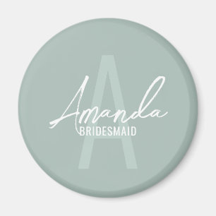 Imã Monograma e Nome da Moderna Personalizada Bridesma