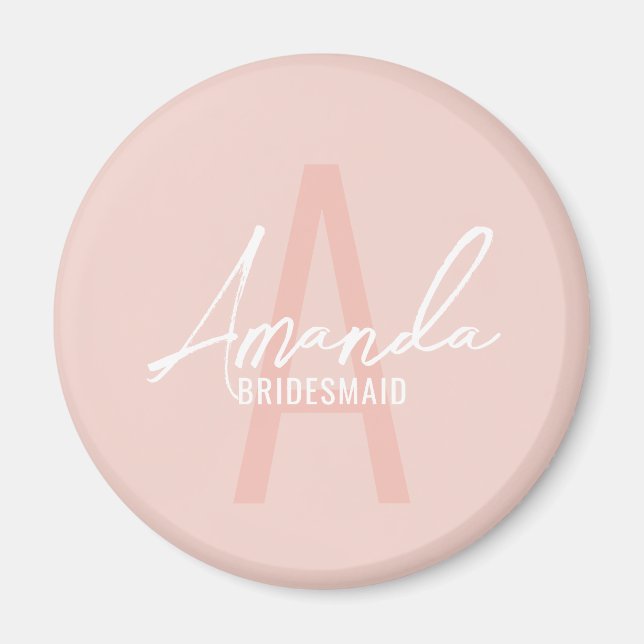 Imã Monograma e Nome da Moderna Personalizada Bridesma (Frente)