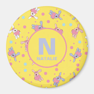 Imã Monograma e Nome para Filhos em Amarelo