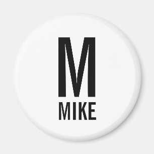 Imã Monograma e Nome Personalizados Modernos