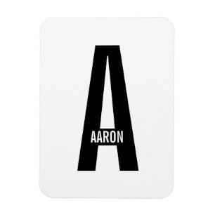Ímã Monograma e Nome Personalizados Modernos e Destaca