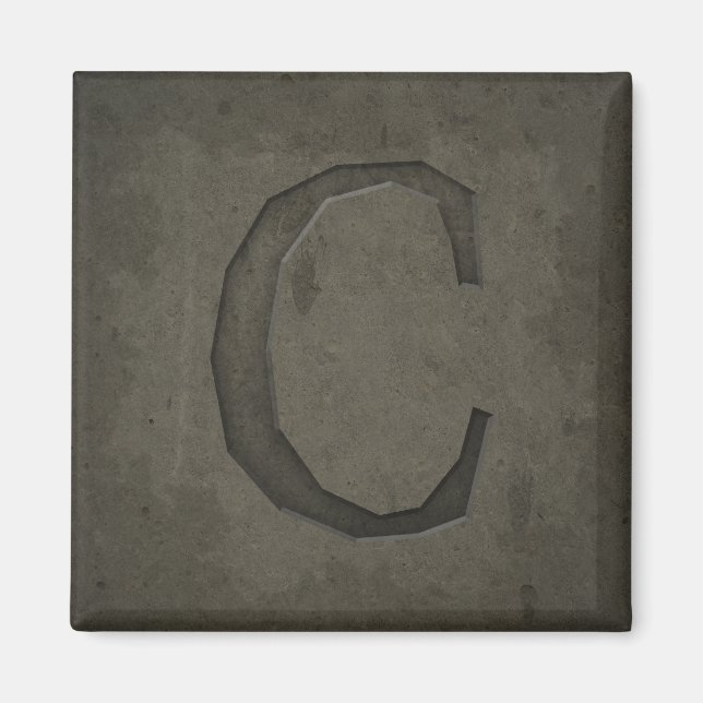 Imã Monograma em concreto - Letra C (Frente)