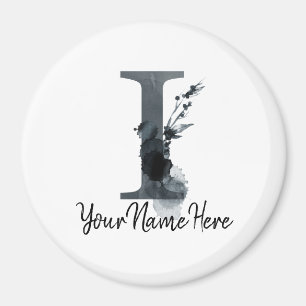 Imã Monograma Floral I Folhagem Herbina Escura