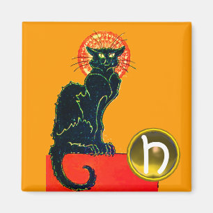 IMÃ MONOGRAMA GEM DE FESTA DE GATO NEGRO
