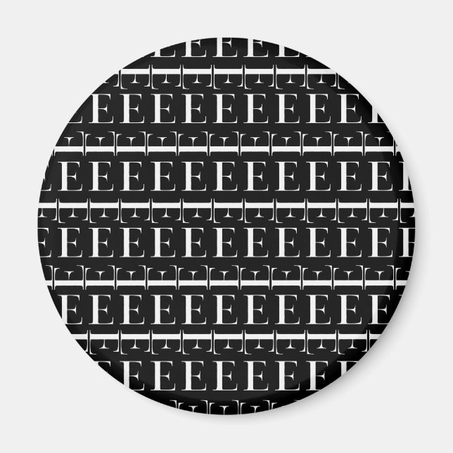 Imã Monograma - Letra Inicial E (Frente)