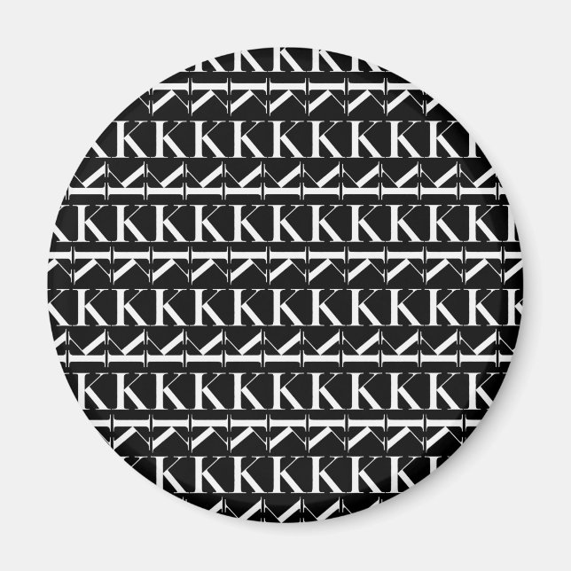 Imã Monograma - Letra inicial K (Frente)