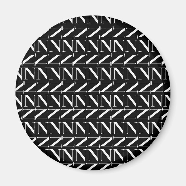 Imã Monograma - Letra inicial N (Frente)