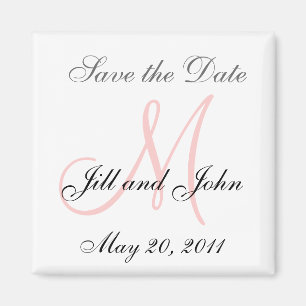 Imã Monograma M Wedding Save the Date Magnet