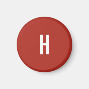 Imã Monograma Nome Próprio Inicial Minimalista Tijolo