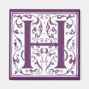 Imã Monograma ornamentado de H