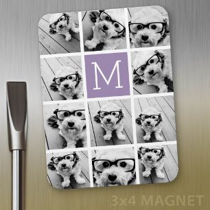 Ímã Monograma Personalizado de Colagem de Fotos do Lav