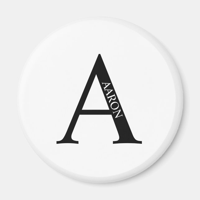 Imã Monograma personalizado e ímã de nome (Frente)