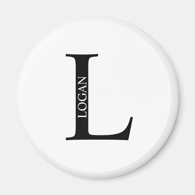 Imã Monograma personalizado e ímã de nome (Frente)