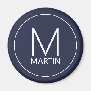 Imã Monograma Personalizado Moderno e Imagem de Nome